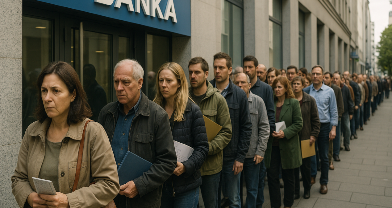 Mevduatta parası olan bankaların önünde sıraya girdi