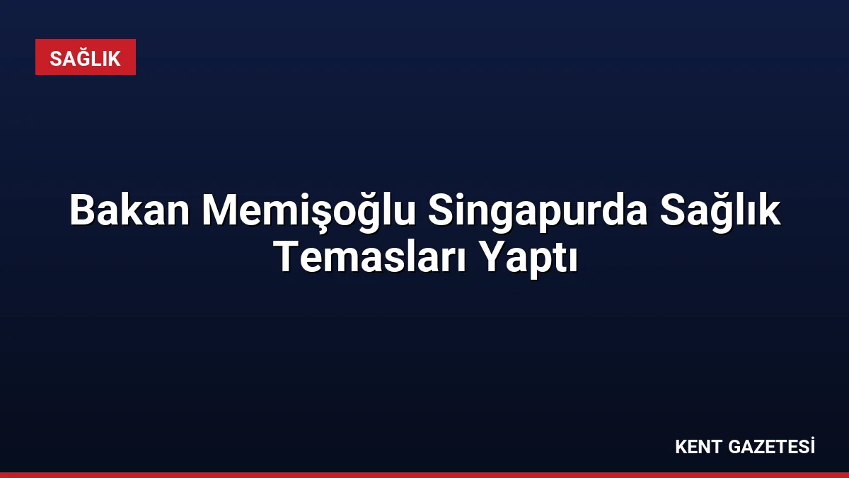 Bakan Memişoğlu Singapurda Sağlık Temasları Yaptı